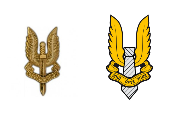 SAS logo - original and our adapted version